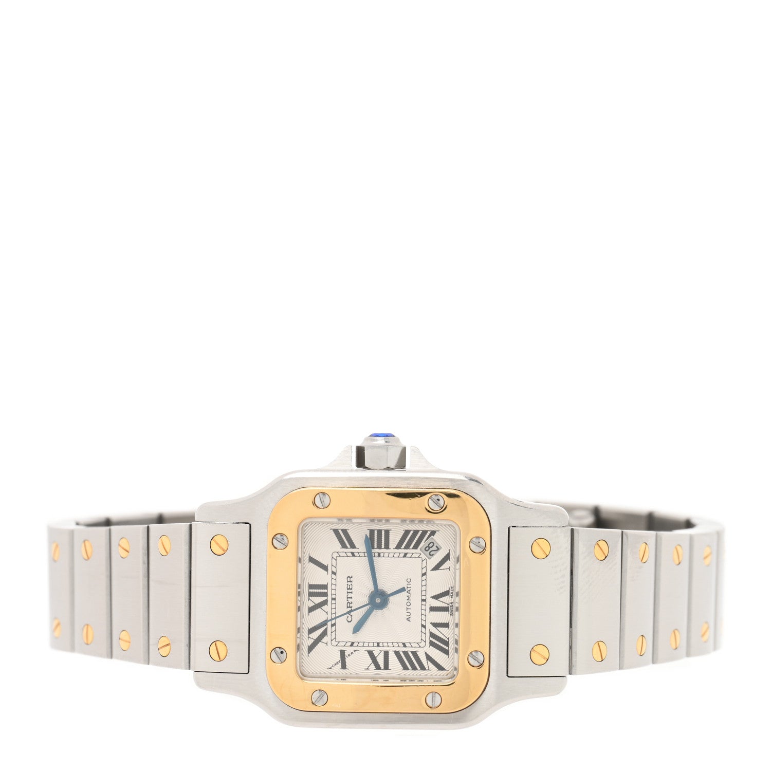 Cartier Stainless Steel 18K Yellow Gold 24mm Santos De Cartier Galbee Automatic Watch 2 of 4