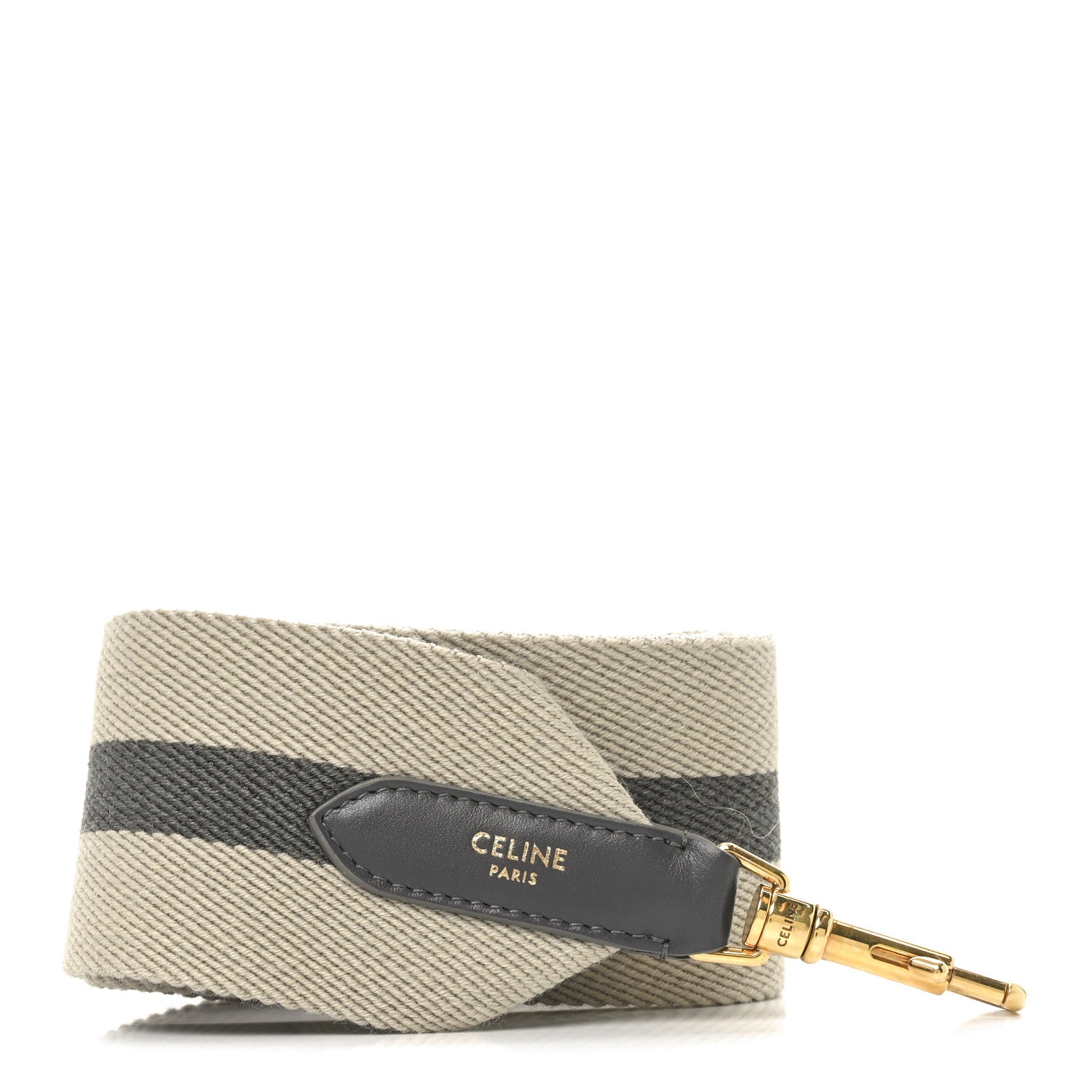 Celine Canvas Striped Strap Natural Grey 1 of 5