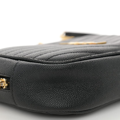 Saint Laurent Grain De Poudre Matelasse Monogram Mini Lou Camera Bag Black 9 of 13