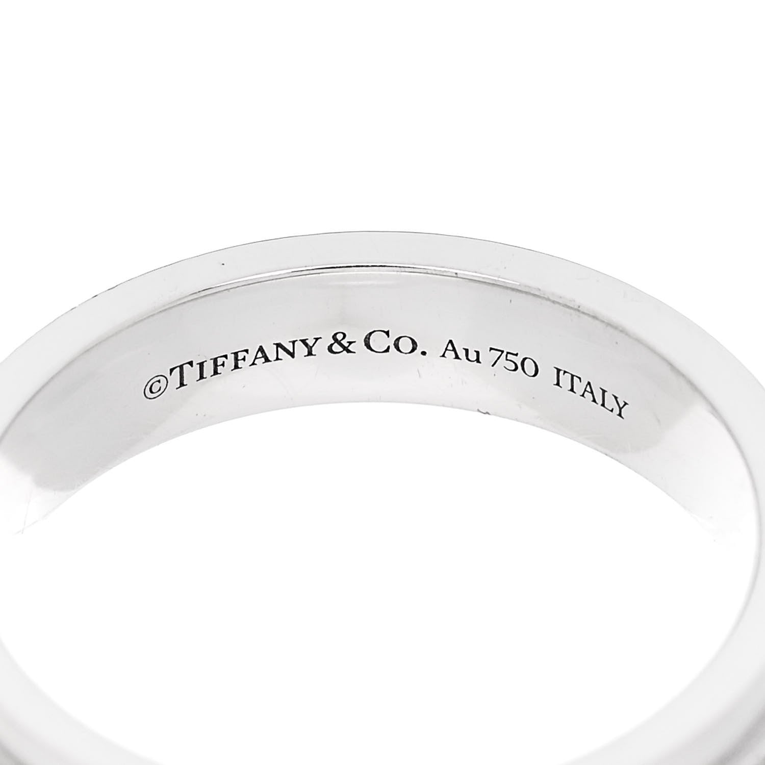 Tiffany 18K White Gold Diamond Narrow T Two Ring 54 7 4 of 4