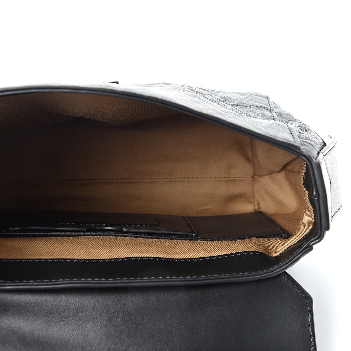 Crinkled Patent Calfskin Small ID Flap Black