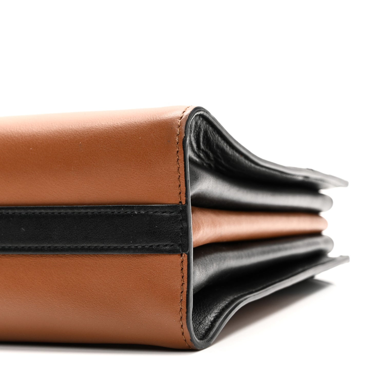 City Calf Esplanade Shoulder Bag  Caramel Black