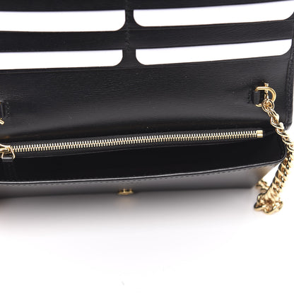 Gucci Boarded Plutone Calfskin Horsebit 1955 Wallet On Chain Black 5 of 10
