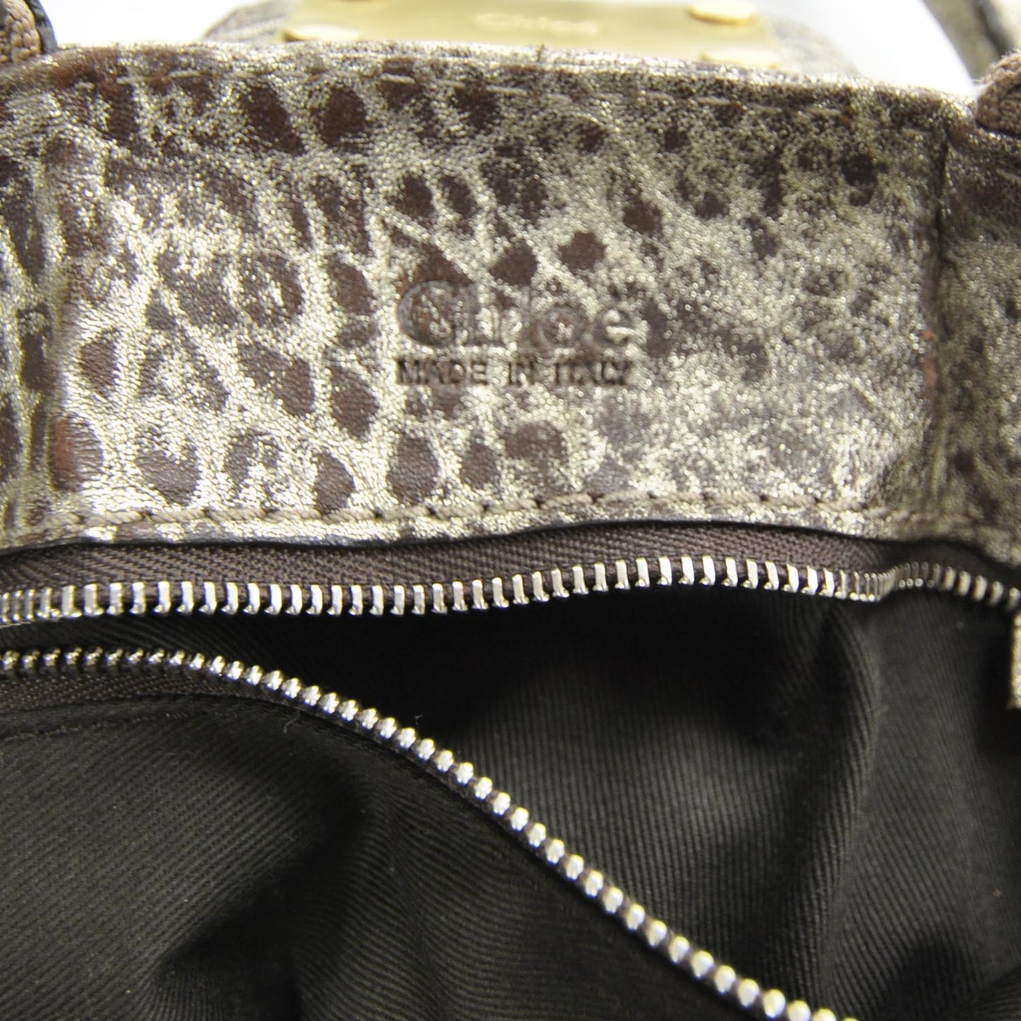 Leather Paddington Dome Tote Silver Speckle