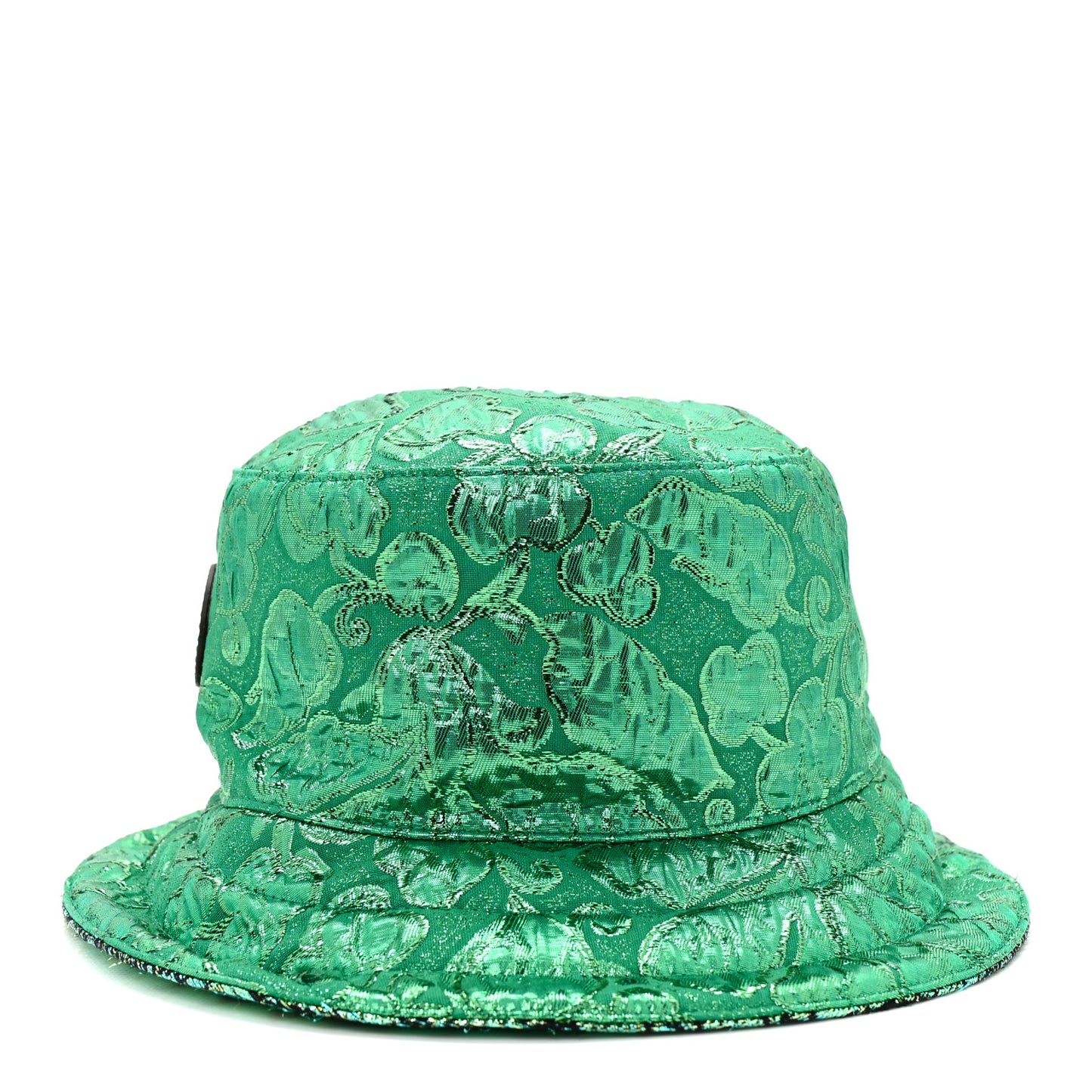 Canvas Lame GG Monogram Reversible Bucket Hat L Green