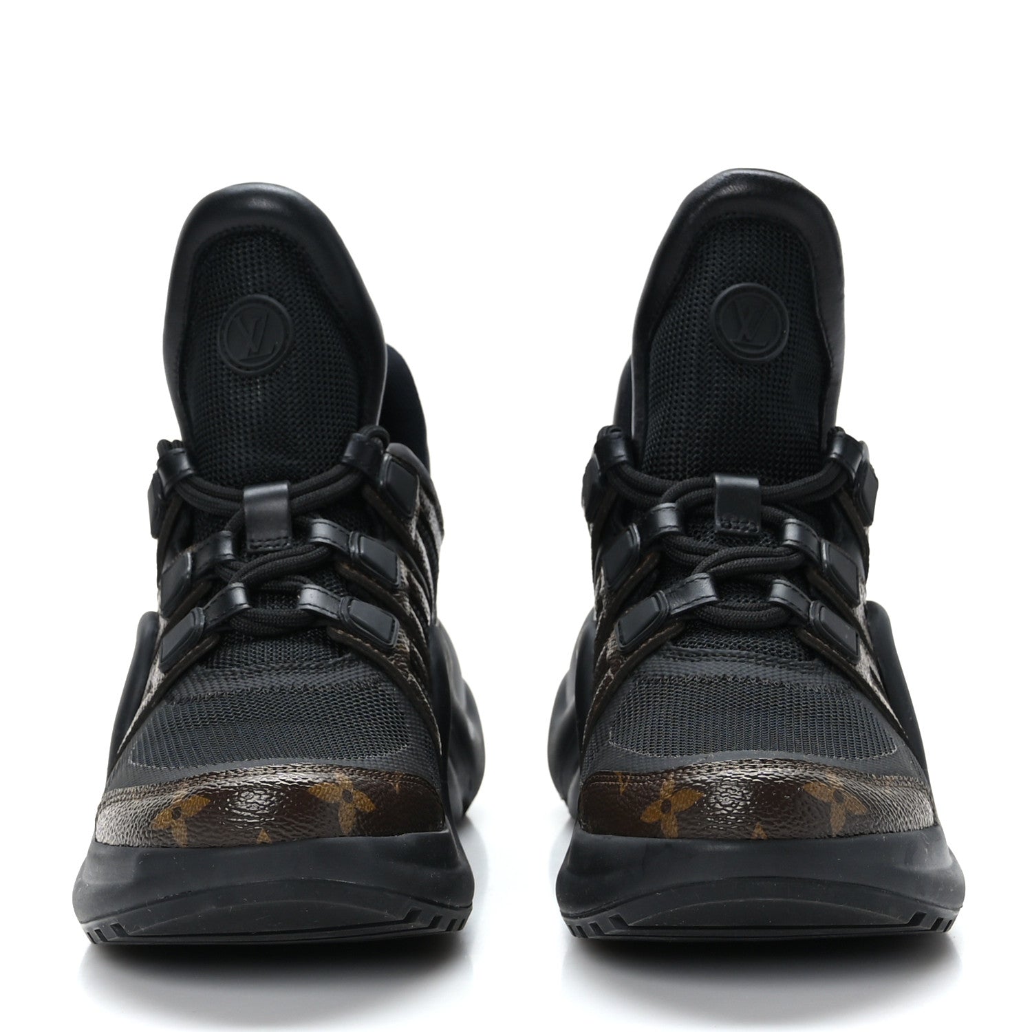 Louis Vuitton Calfskin Patent Monogram LV Archlight Sneakers 37.5 Black 2 of 9