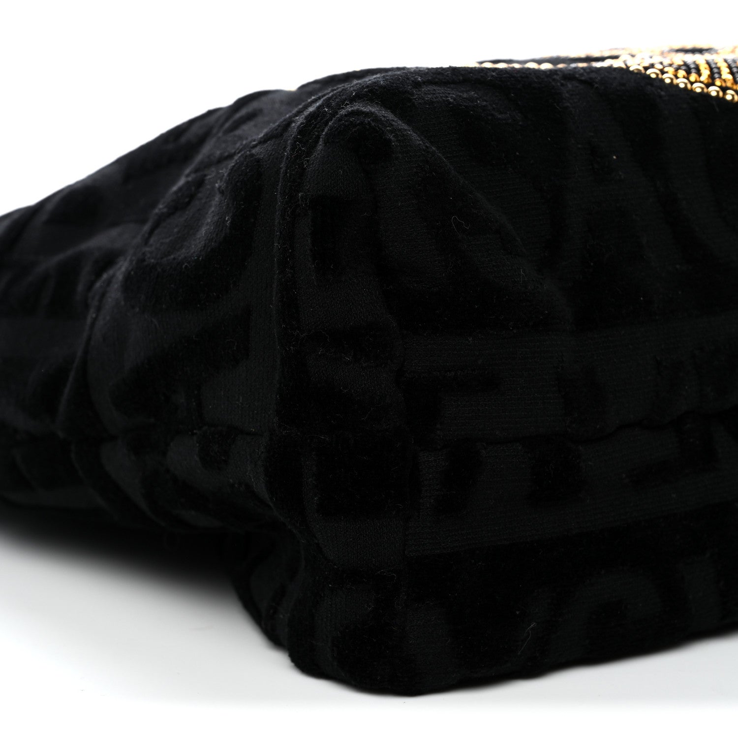 Versace Terry Cloth Allover Crystal Studded Medusa Tote Black 8 of 12