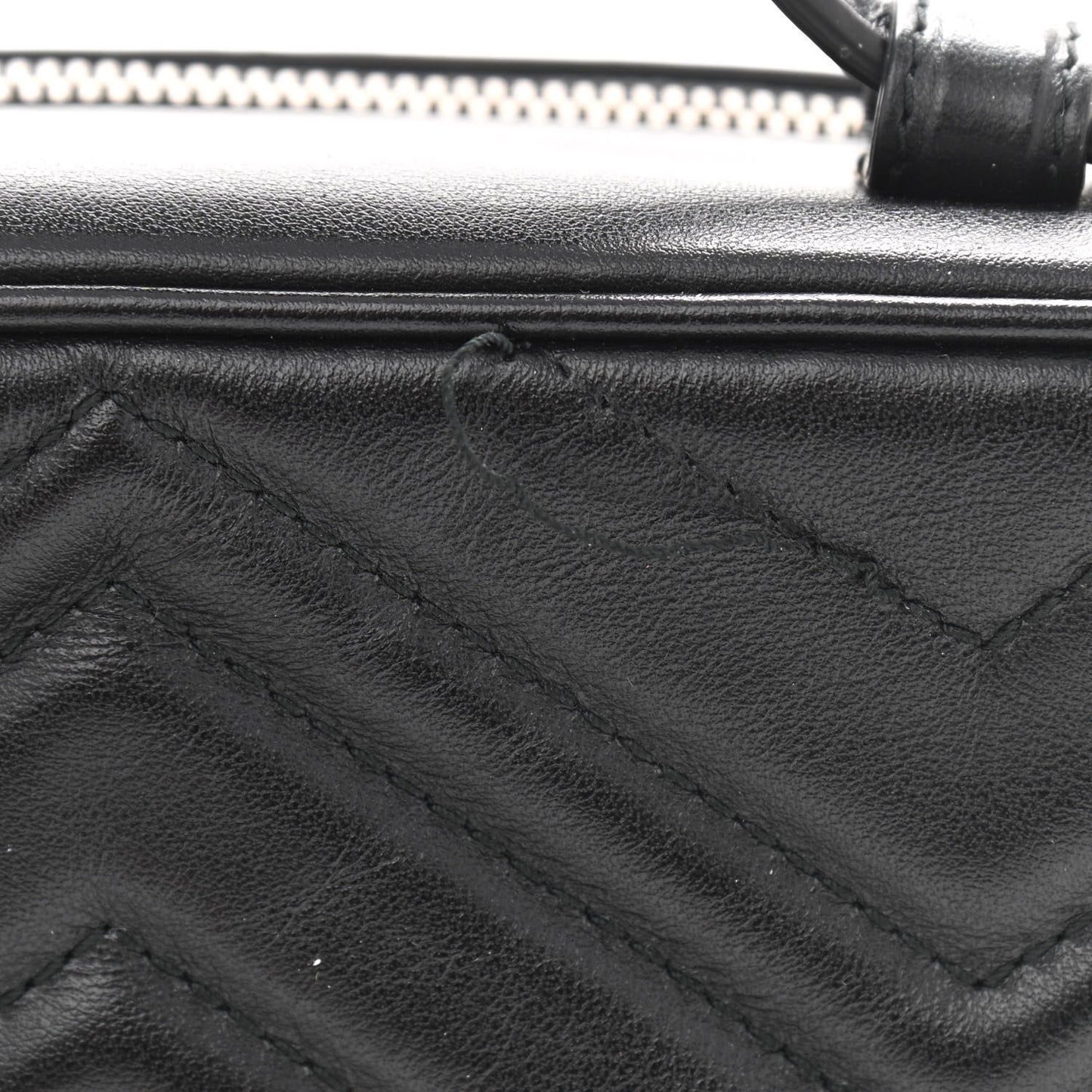 Calfskin Matelasse Sylvie Web Small GG Marmont Top Handle Shoulder Bag Black