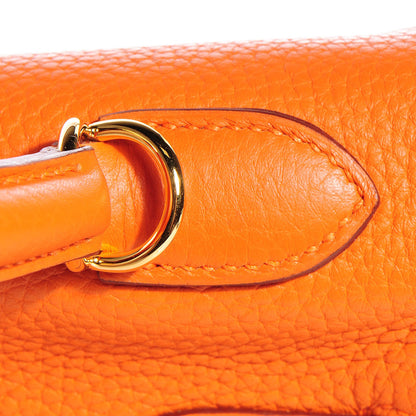 Hermes Taurillon Clemence Kelly Retourne 32 Orange 9 of 25