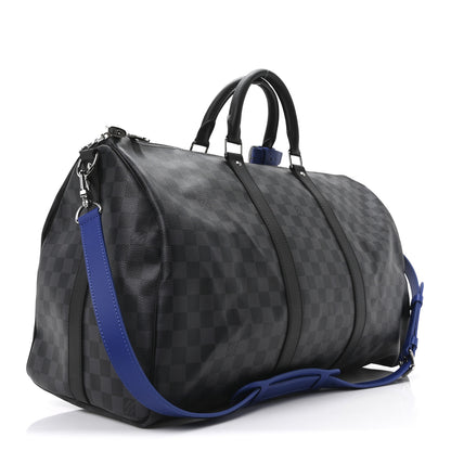 Louis Vuitton Damier Graphite Keepall Bandouliere 50 Indigo Blue 2 of 8