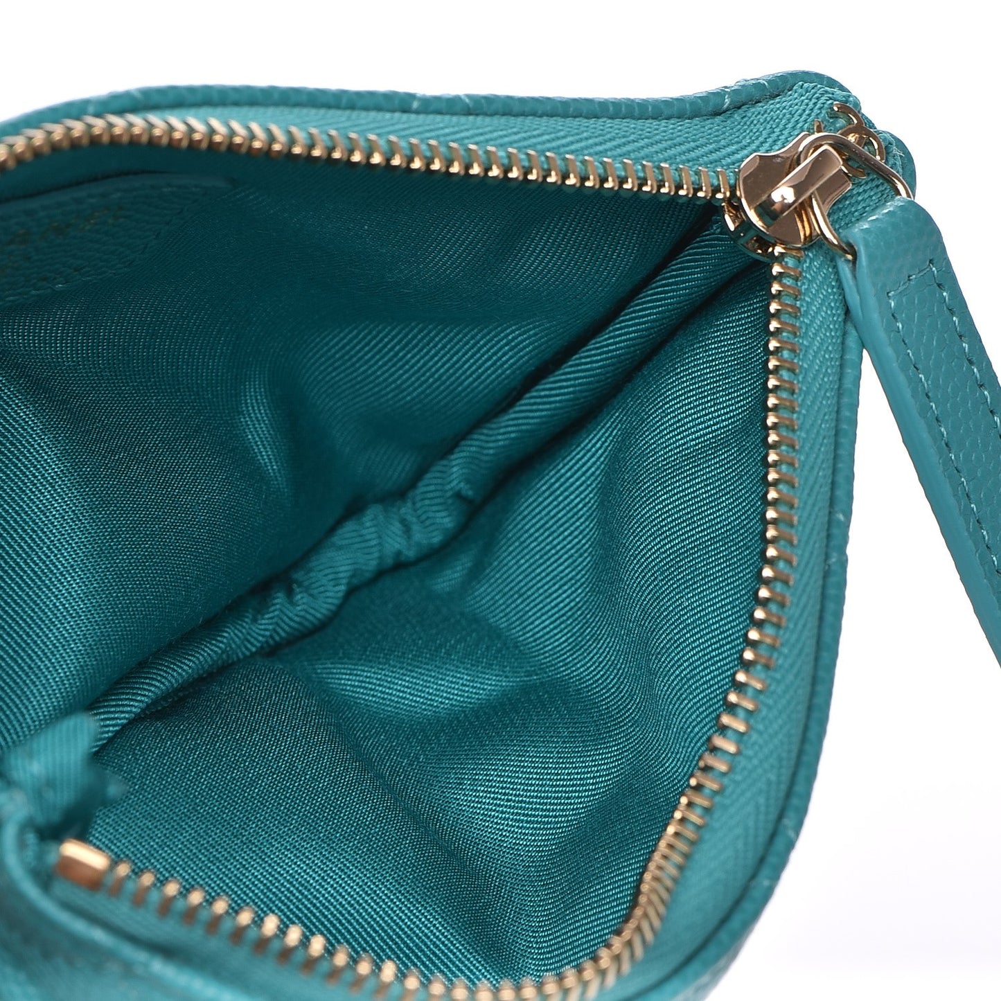 Caviar Quilted Coin Purse Case Turquoise