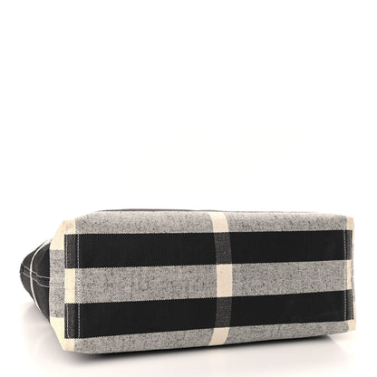 Burberry Coated Canvas Mega Check Medium Doodle Tote Black 4 of 8