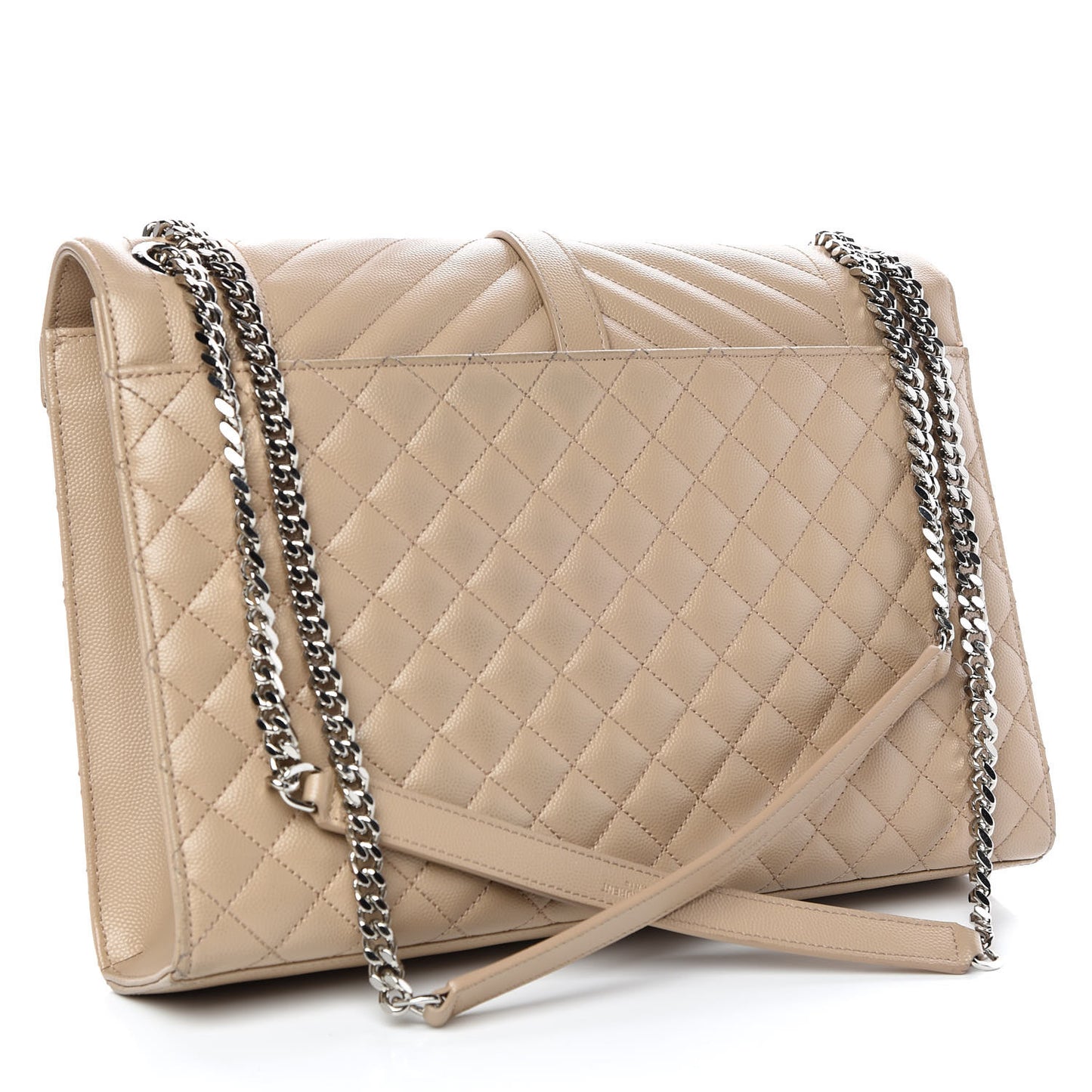 Grain De Poudre Large Tri-Quilt Monogram Satchel Dark Beige