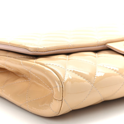 Chanel Patent Quilted Clutch with Chain Flap Beige 8 of 11
