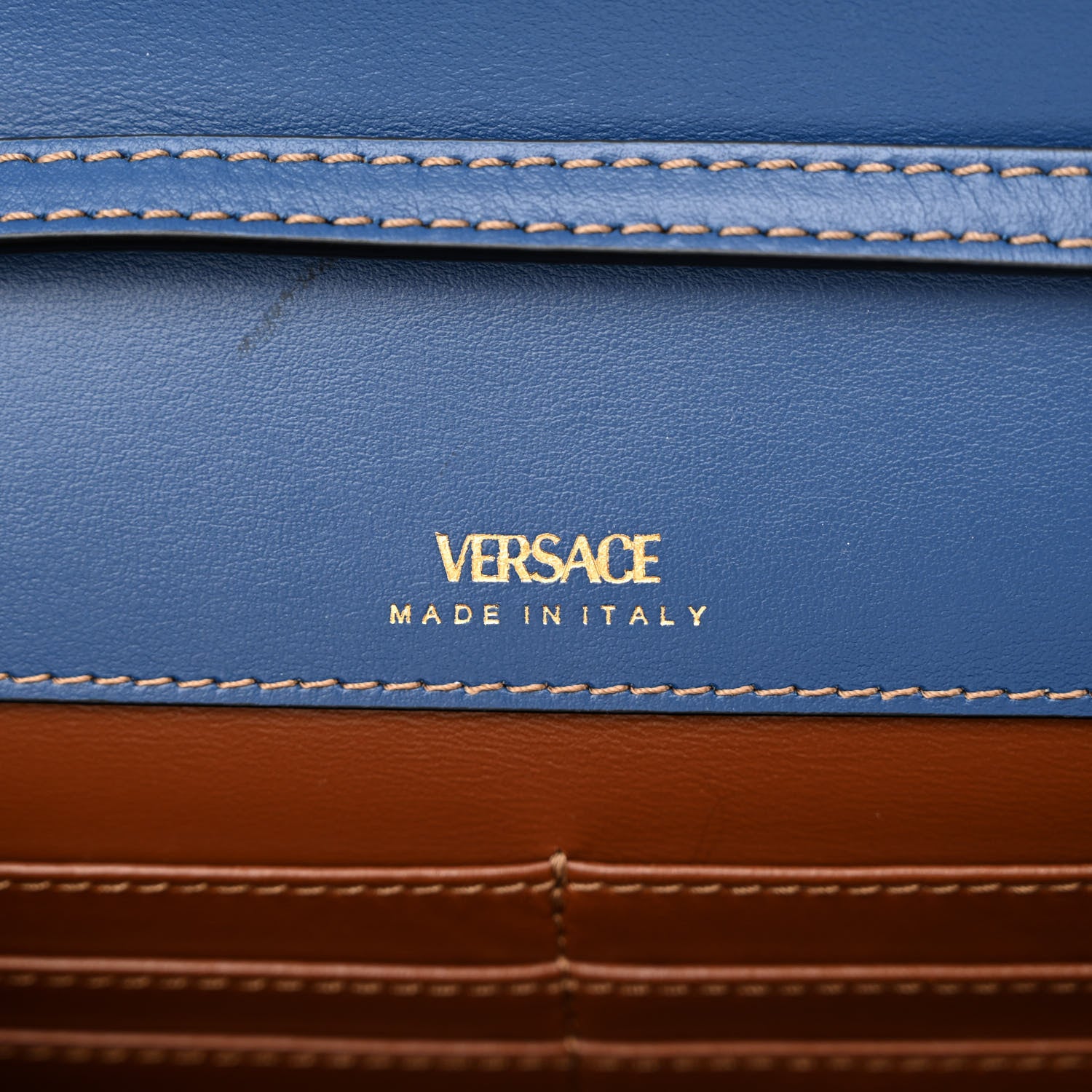 Versace Denim La Medusa Wallet On Strap Navy Blue 6 of 10