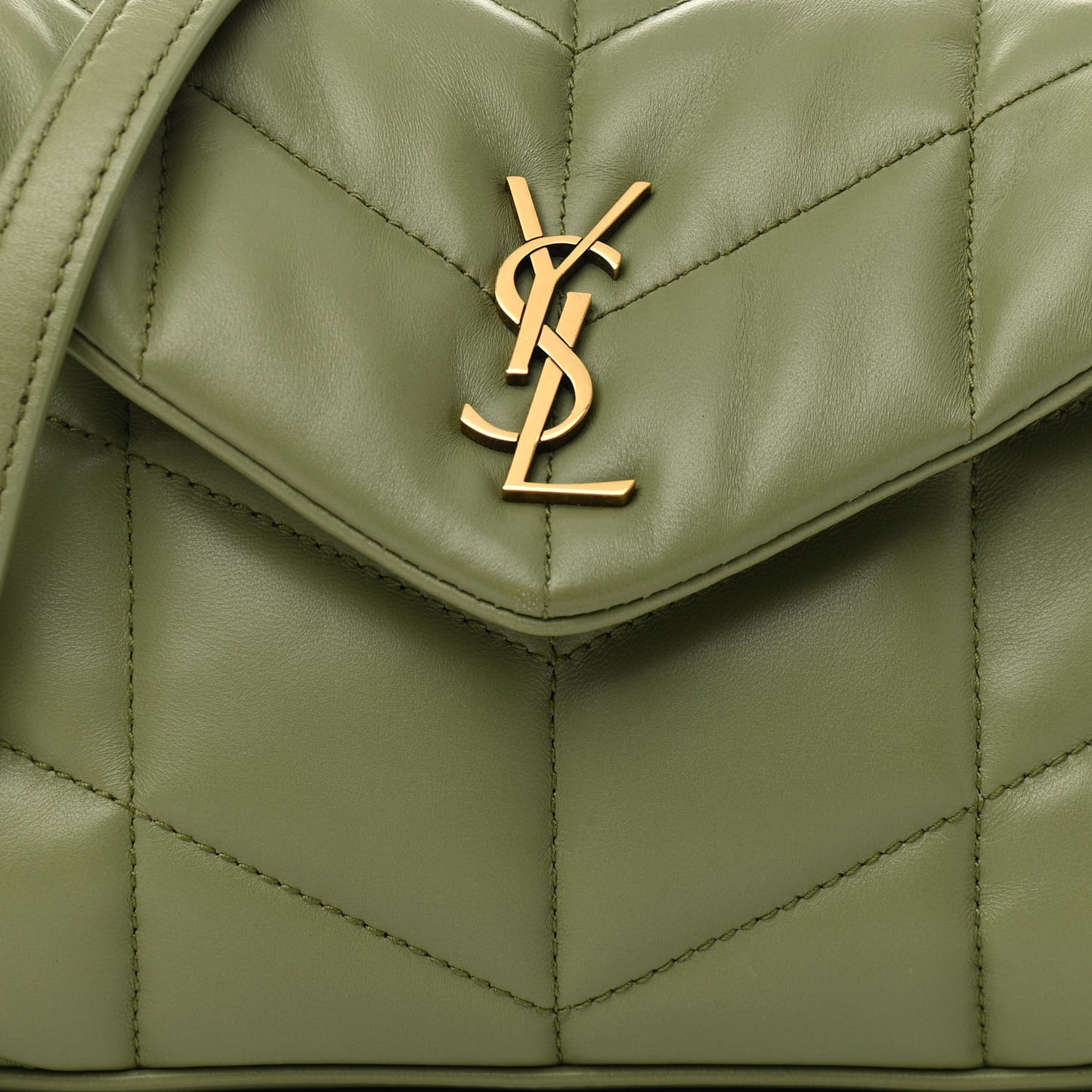 Lambskin Quilted Toy Loulou Puffer Monogram Chain Satchel Light Pistache