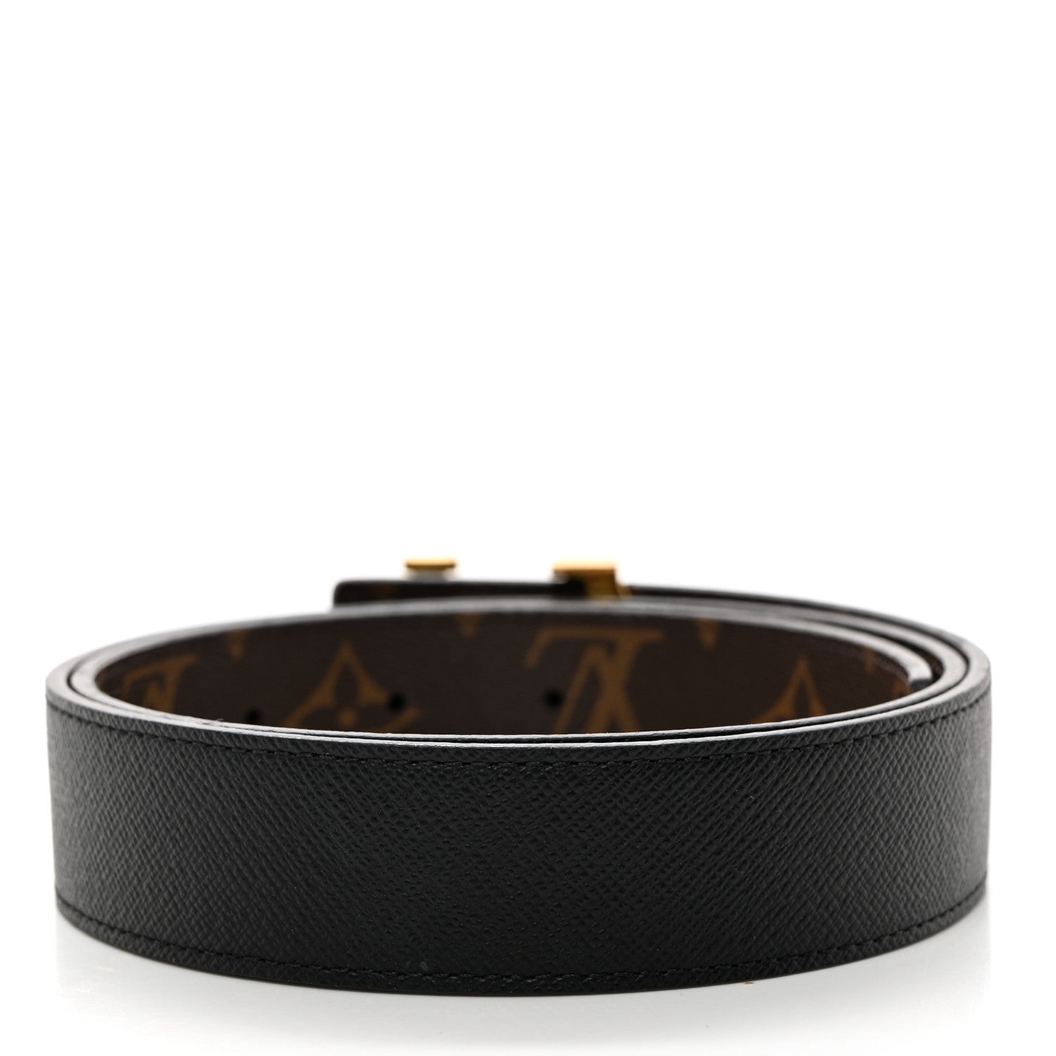 Louis Vuitton Calfskin Monogram 30mm LV Initiales Reversible Belt 75 30 Black 3 of 6