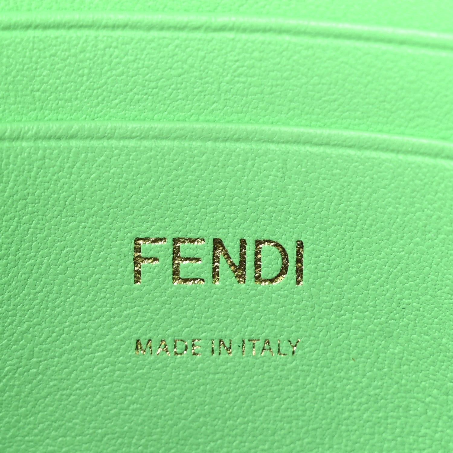 Fendi Nappa FF 1974 Embossed Mini Baguette Edamame 6 of 11