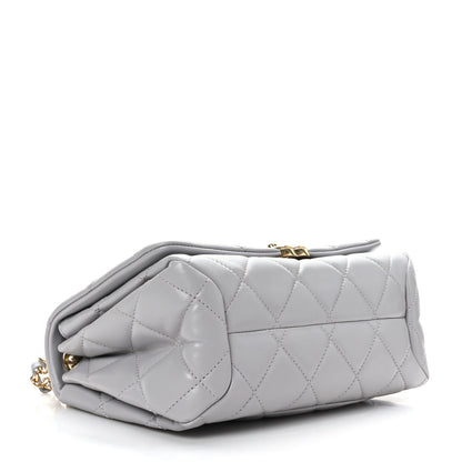 Chanel Lambskin Quilted Medium Color Match Flap Grey 4 of 10