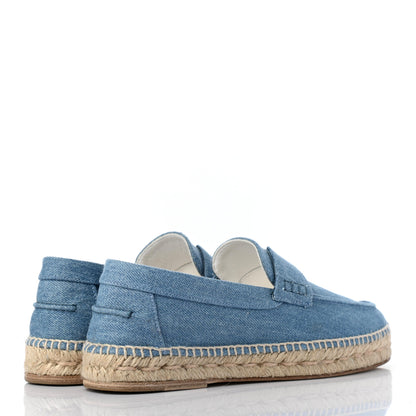 Hermes Denim Canvas Womens Trip Espadrilles 37 Bleu Clair 4 of 8