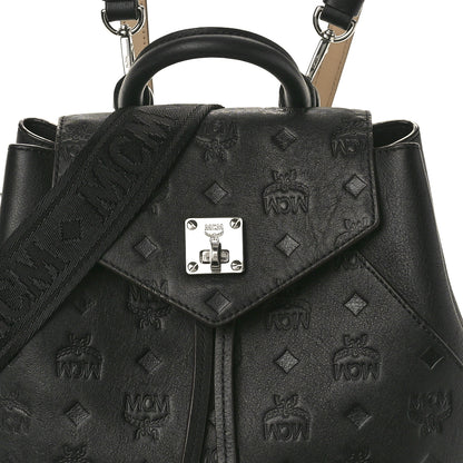 MCM Calfskin Ottomar Monogram Essential Backpack Black 7 of 10