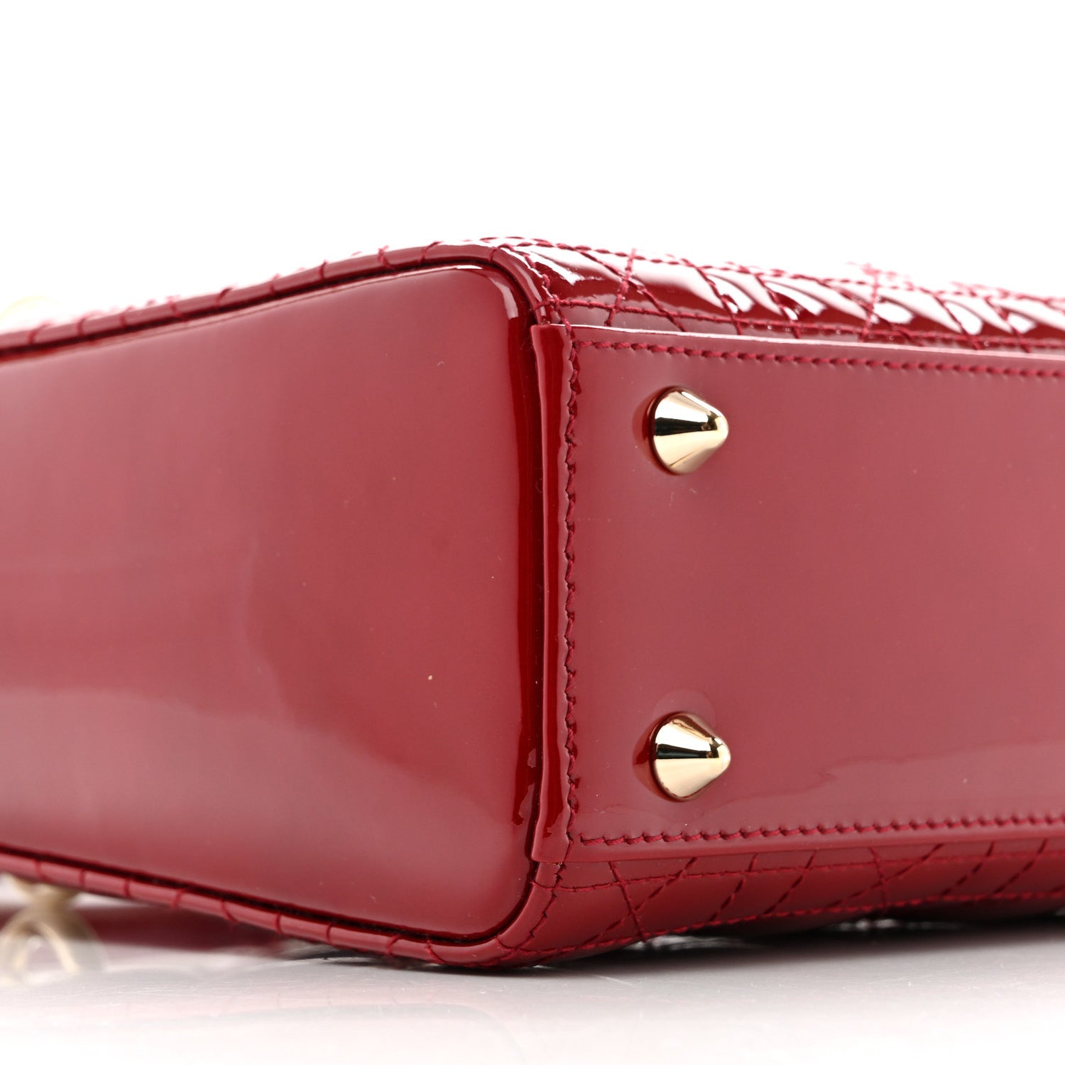 Christian Dior Patent Cannage Small Lady Dior Cherry Red 6 of 10
