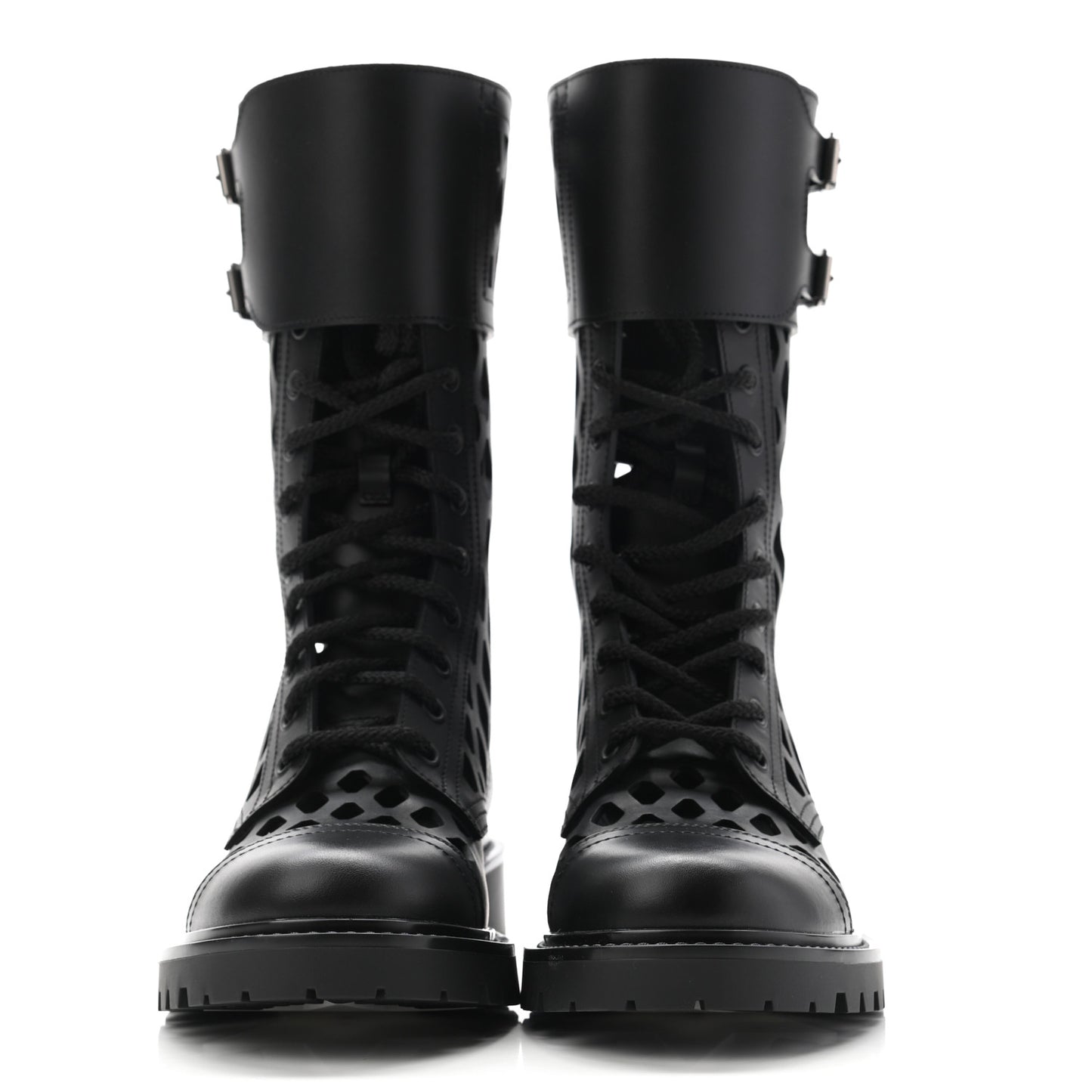 Matte Calfskin Womens D-Trap 30mm Tall Boots 36 Black
