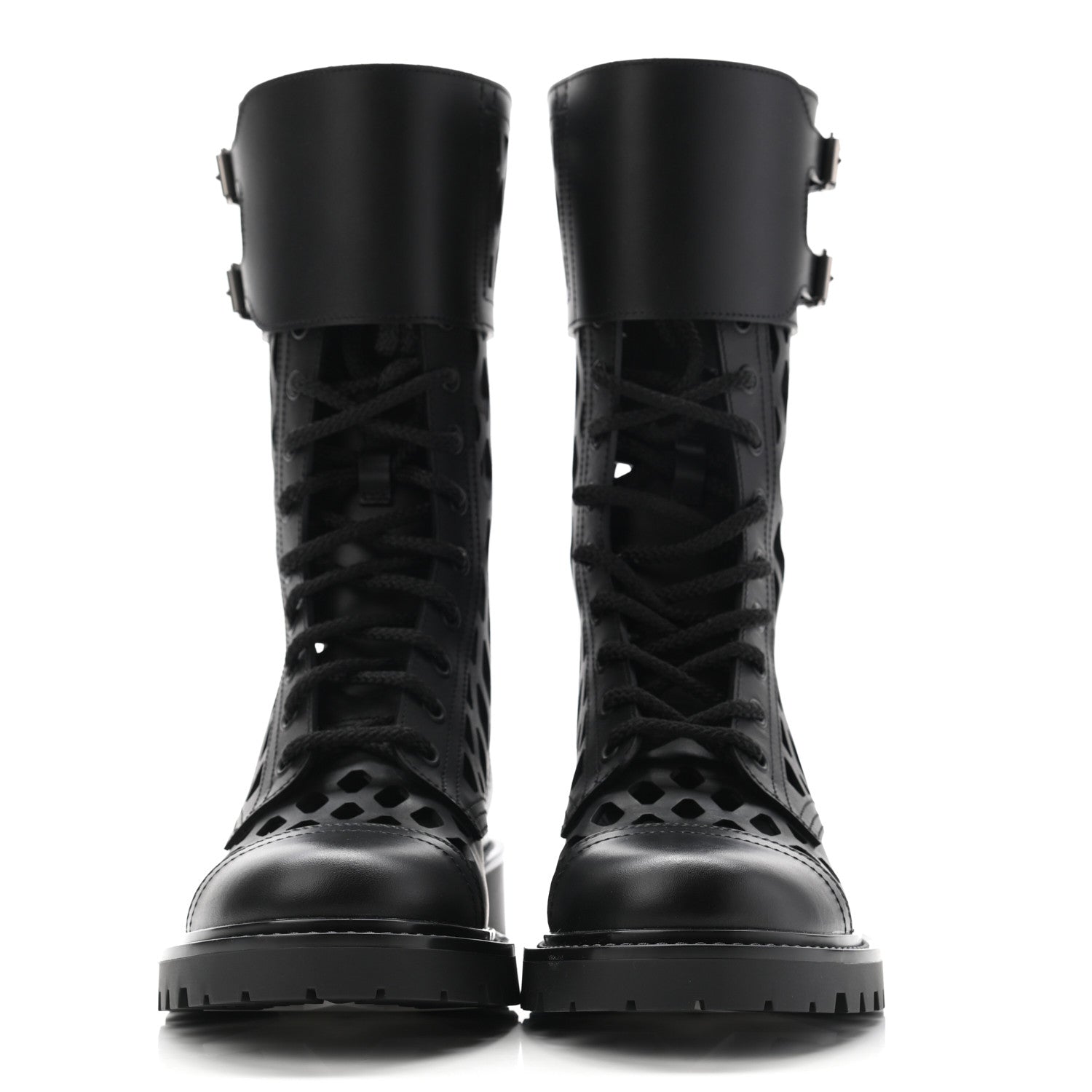Christian Dior Matte Calfskin Womens D-Trap 30mm Tall Boots 36 Black 2 of 9