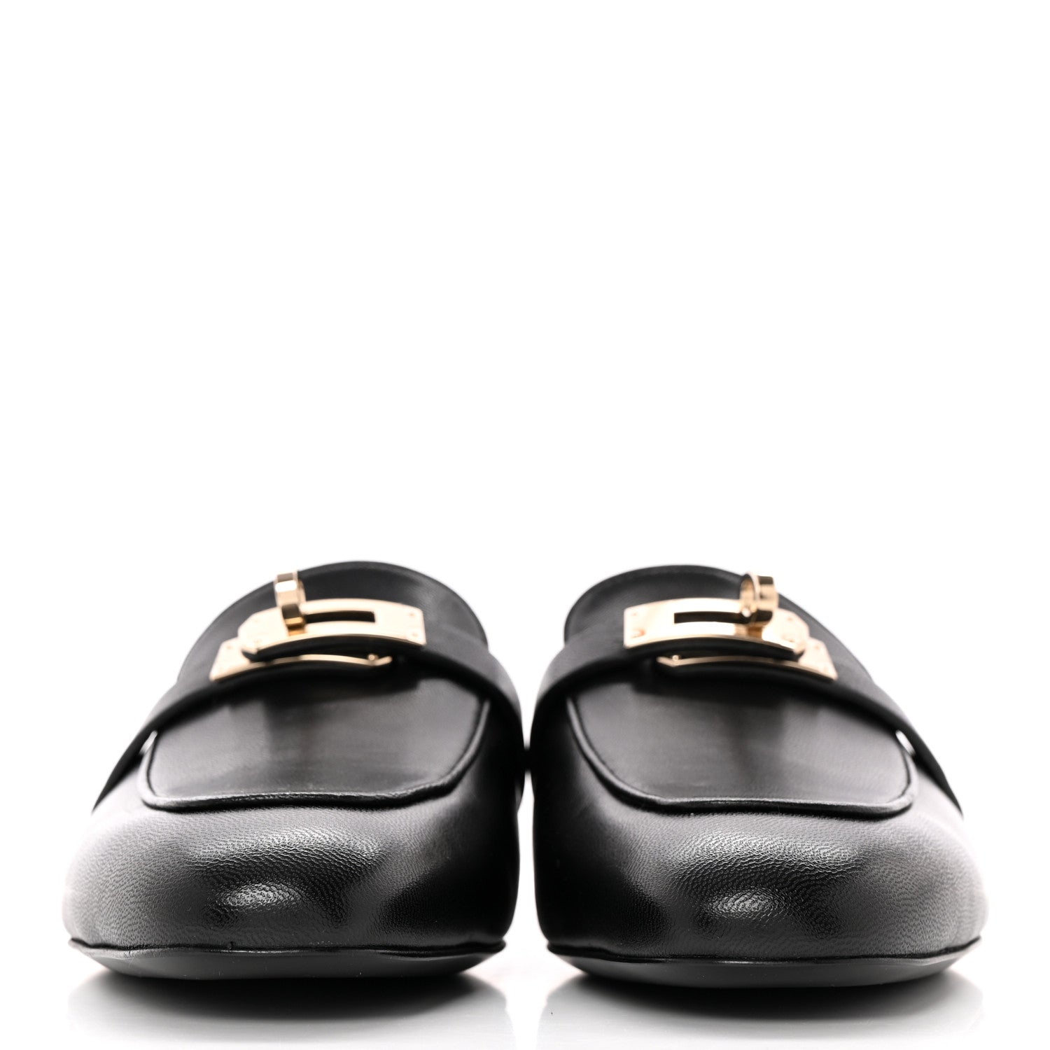 Hermes Goatskin Oz Mules 37.5 Black 2 of 11