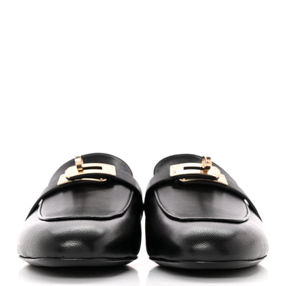 Hermes Goatskin Oz Mules 37.5 Black 2 of 11
