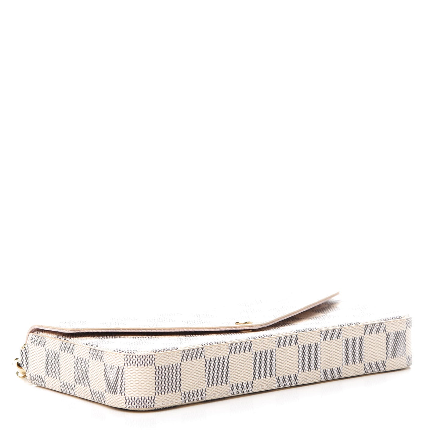 Damier Azur Pochette Felicie Chain Wallet Rose Ballerine