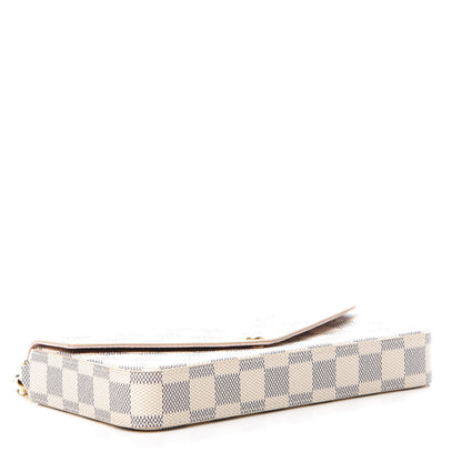 Louis Vuitton Damier Azur Pochette Felicie Chain Wallet Rose Ballerine 4 of 10