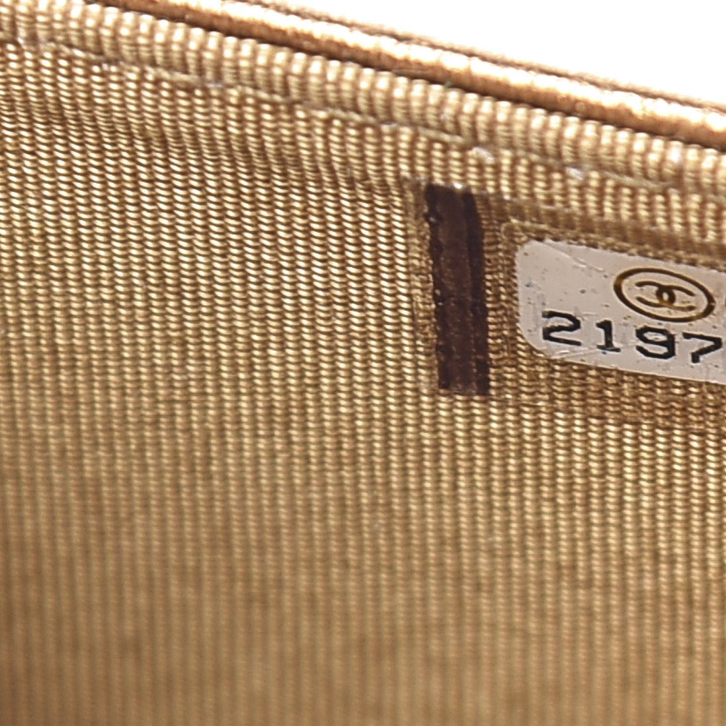 Metallic Goatskin Quilted Diamond CC Wallet On Chain WOC Gold