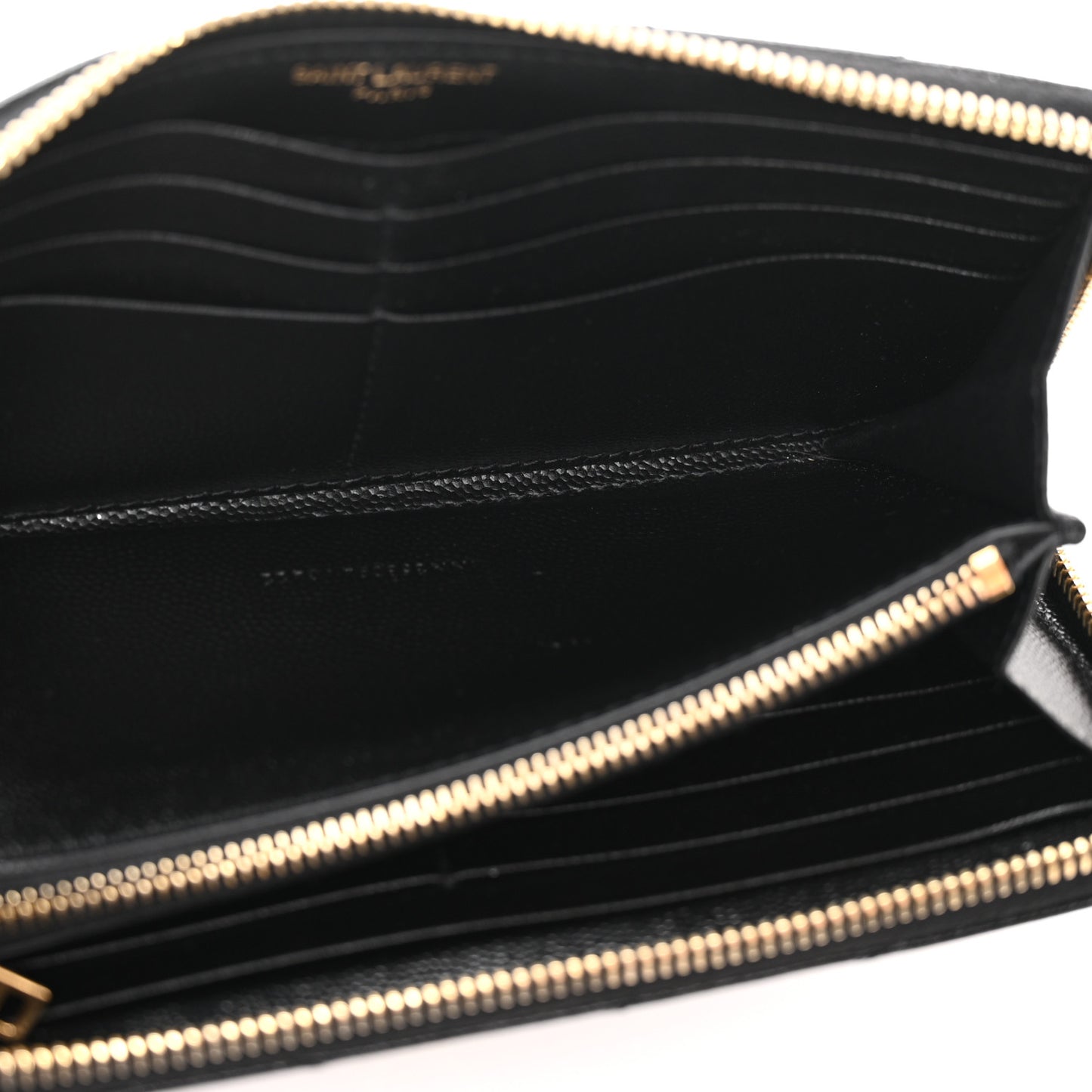 Grain De Poudre Matelasse Chevron Monogram Zip Around Wallet Black