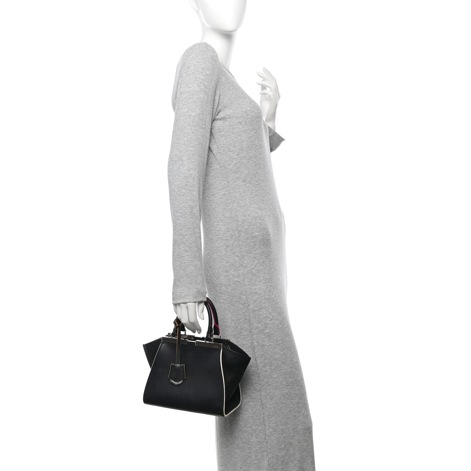 Fendi Vitello Dolce Mini 3Jours Tote Black 2 of 10