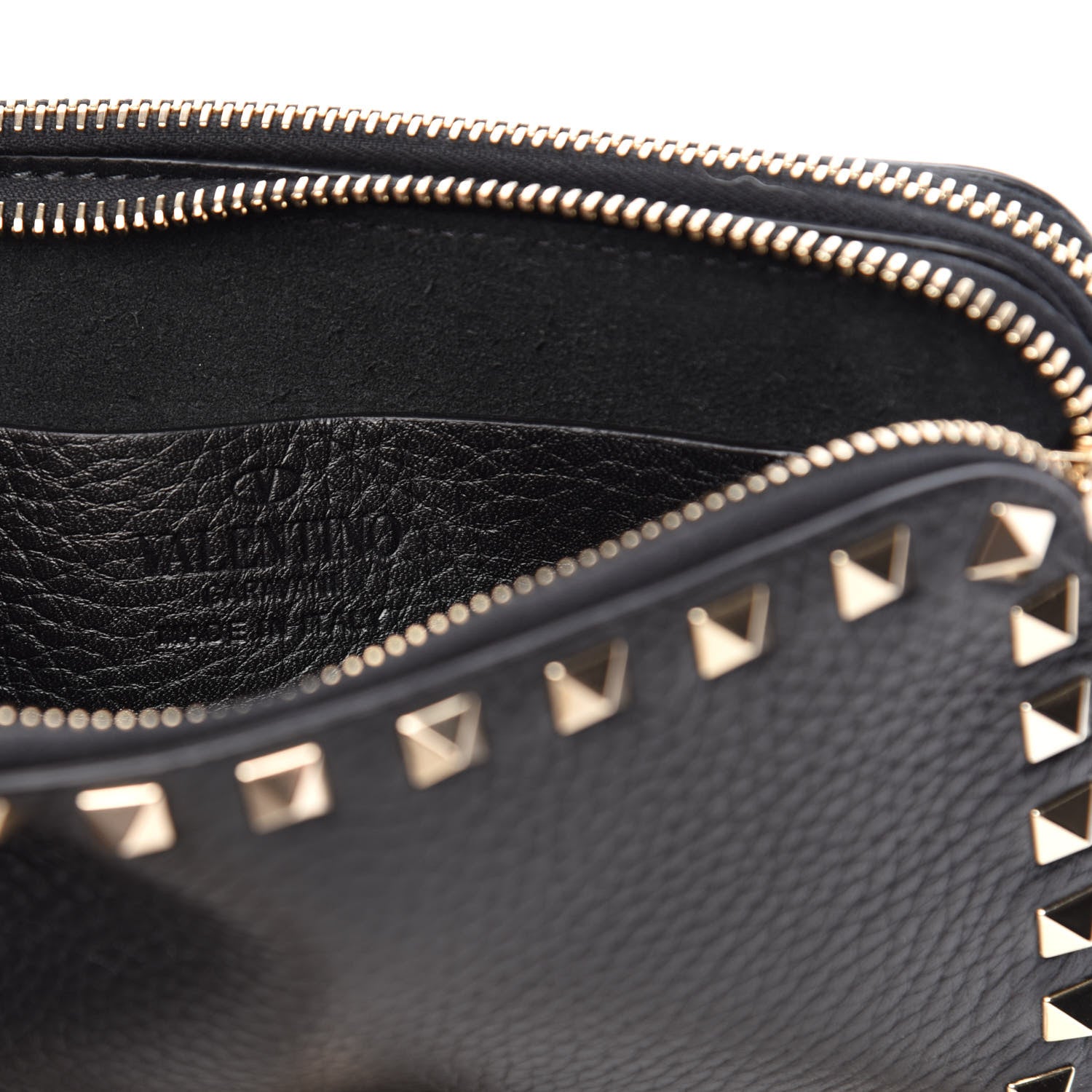 Valentino Garavani Pebbled Calfskin Rockstud Small Chain Shoulder Bag Black 8 of 12