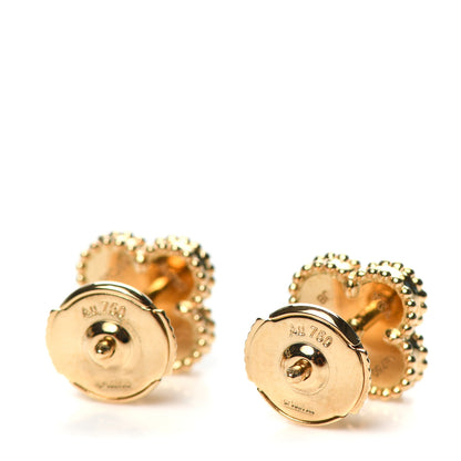 Van Cleef & Arpels 18K Yellow Gold Black Onyx Sweet Alhambra Earrings 4 of 5