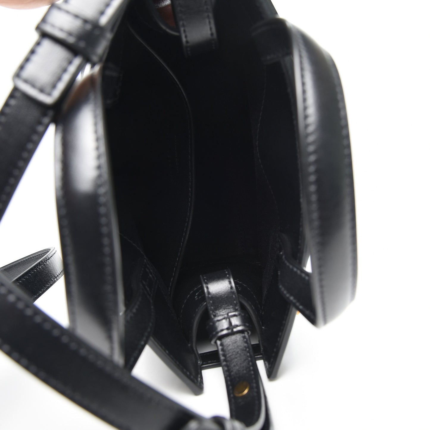 Smooth Calfskin Manhattan Nano Shopper Tote Black