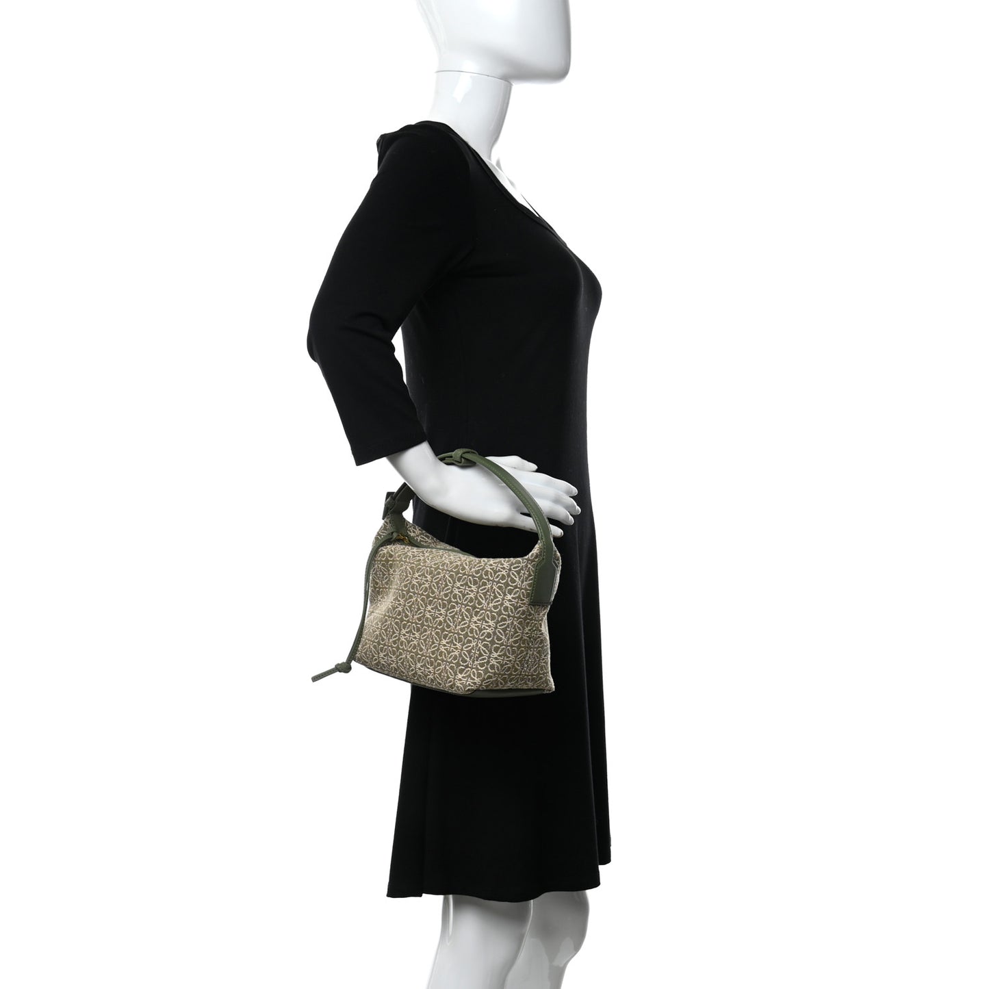 Jacquard Anagram Calfskin Small Cubi Bag Avocado Green