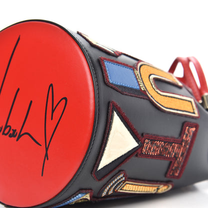 Christian Louboutin Calfskin Embroidered Alpha Marie Jane Bucket Black Multicolor 8 of 10