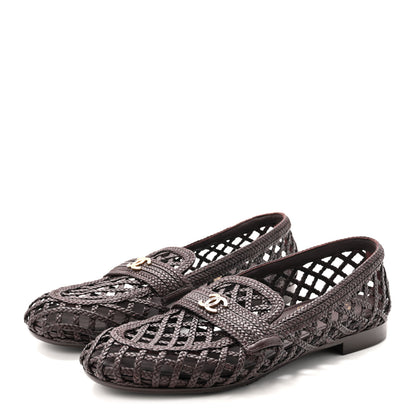 Chanel Braided Lambskin CC Mocassin Loafers 39 Burgundy 4 of 8