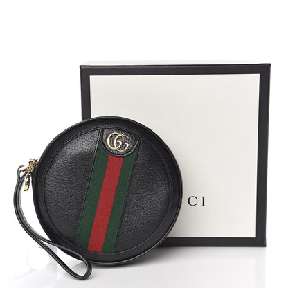Gucci Textured Calfskin Web Ophidia Round Wrist Wallet Black 7 of 7