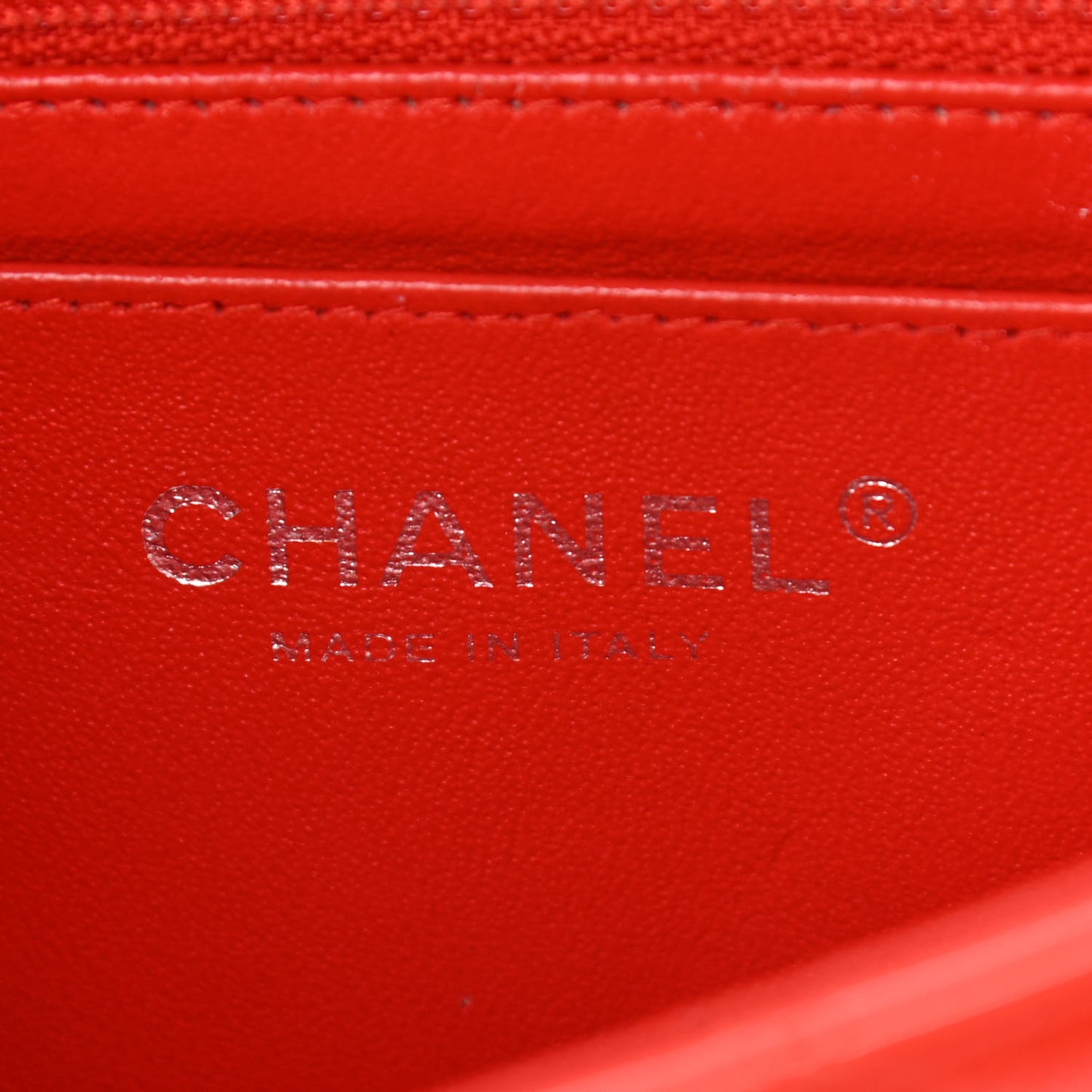 Patent Calfskin Quilted Mini Rectangular Flap Red