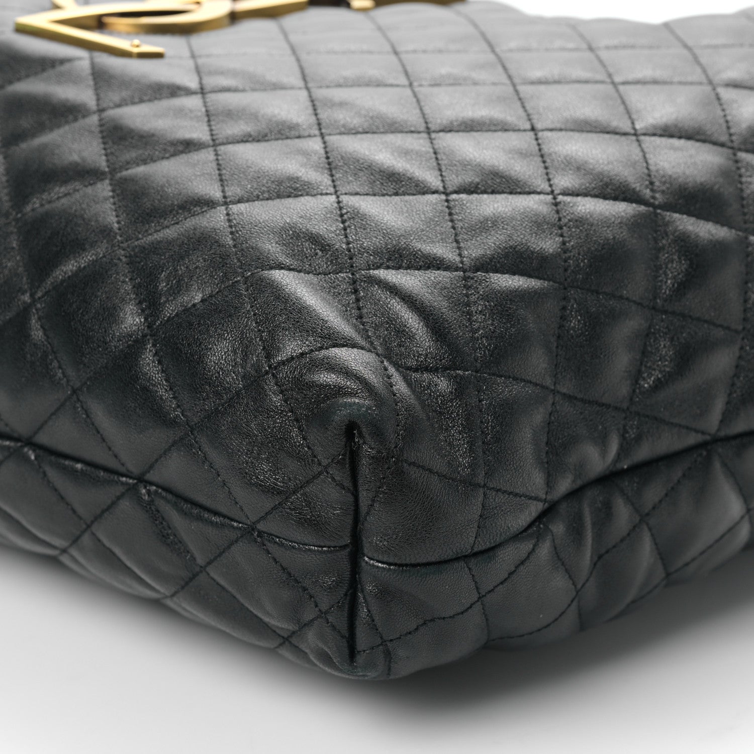 Saint Laurent Lambskin Quilted Maxi Icare Shopping Tote Black 8 of 9