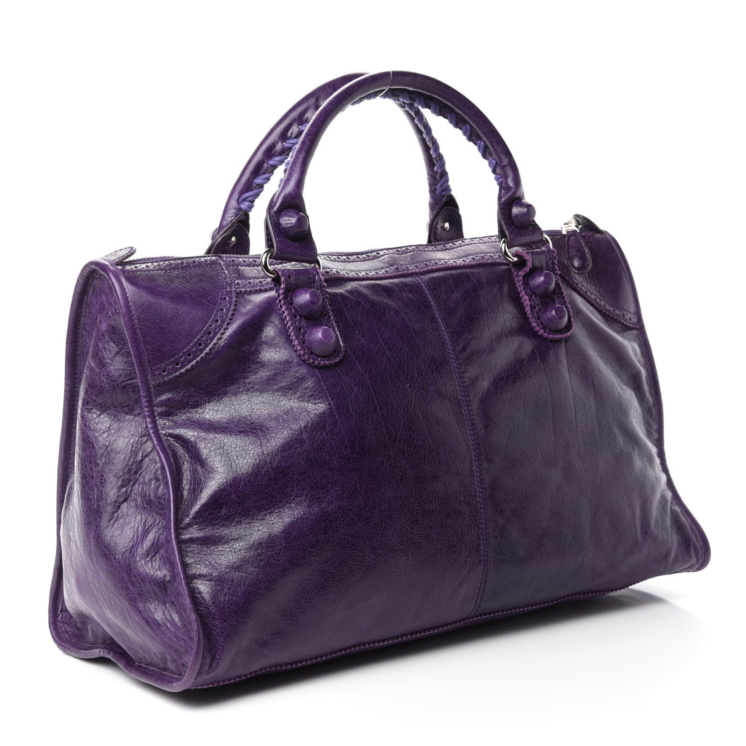 Balenciaga Agneau Giant Brogues Hardware Work Raisin 3 of 14