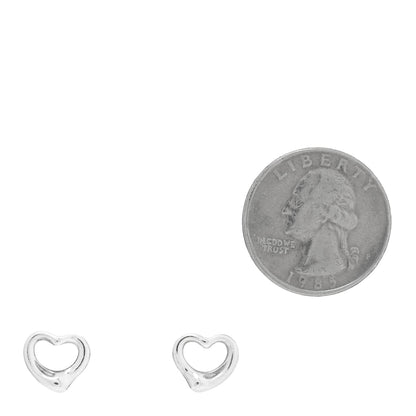 Tiffany Sterling Silver 11mm Elsa Peretti Open Heart Earrings 2 of 4