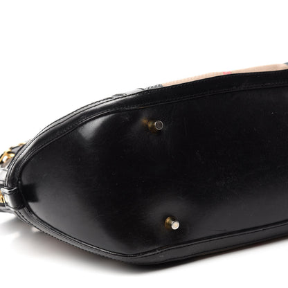 Burberry Bridle Calfskin House Check Small Orchard Bowling Bag Black 6 of 17