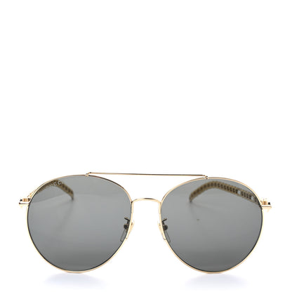 Gucci Aviator Charm Chain Sunglasses GG0725S Black 2 of 10