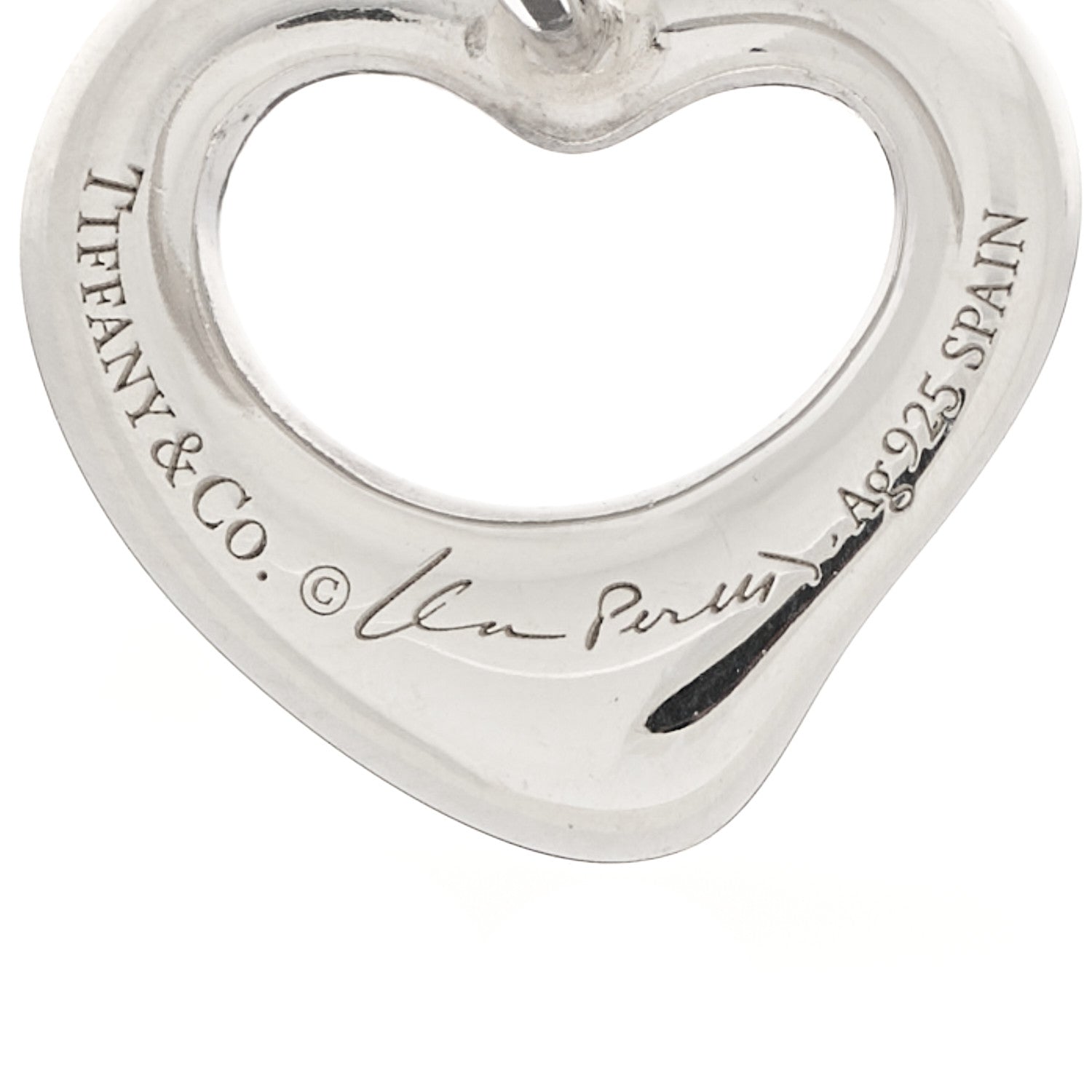 Tiffany Sterling Silver Elsa Peretti 11mm Open Heart Earrings 4 of 5