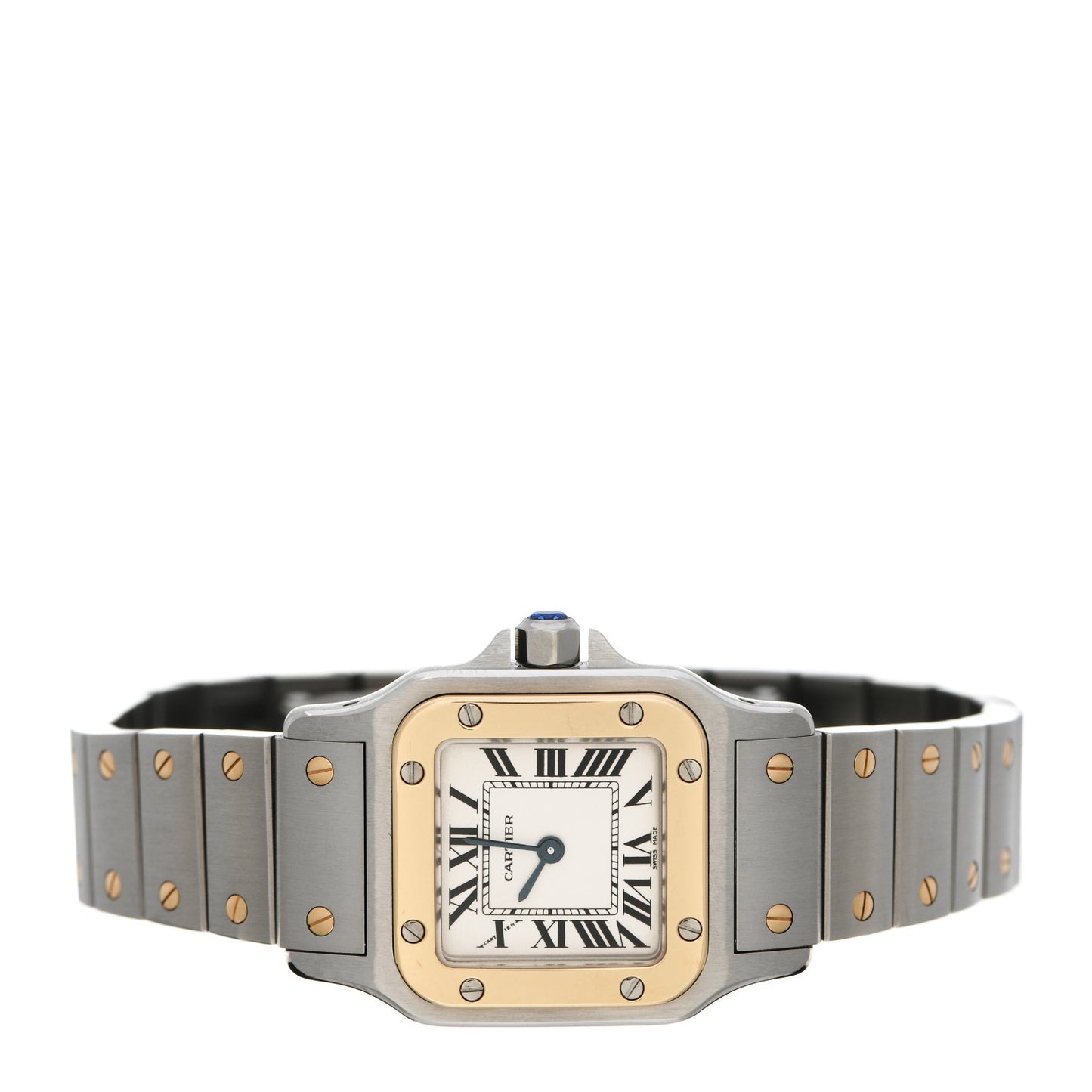 Stainless Steel 18K Yellow Gold 24mm Santos De Cartier Galbee Quartz Watch